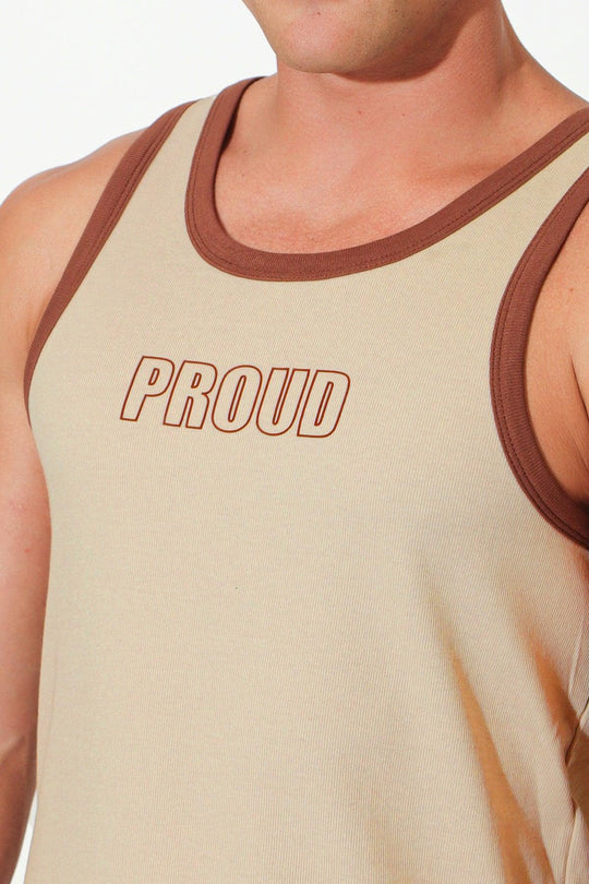 Muscle Fit Ribbed Tank - Proud - JJ Malibu