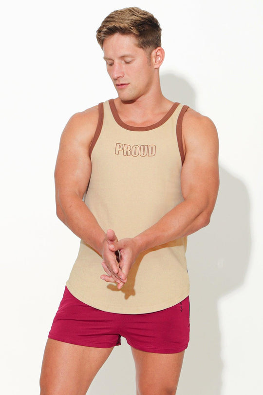 Muscle Fit Ribbed Tank - Proud - JJ Malibu