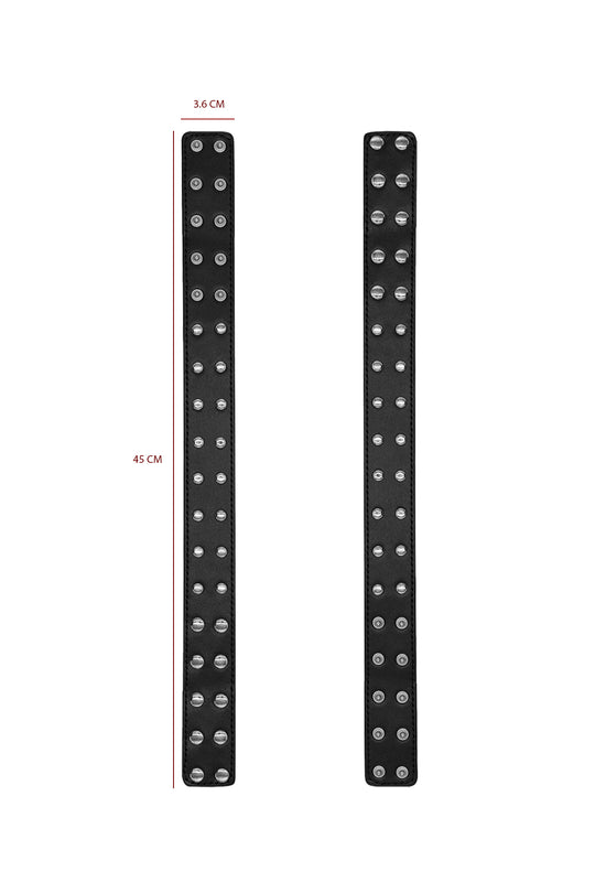 Vegan Leather Studded Arm Bands - Black