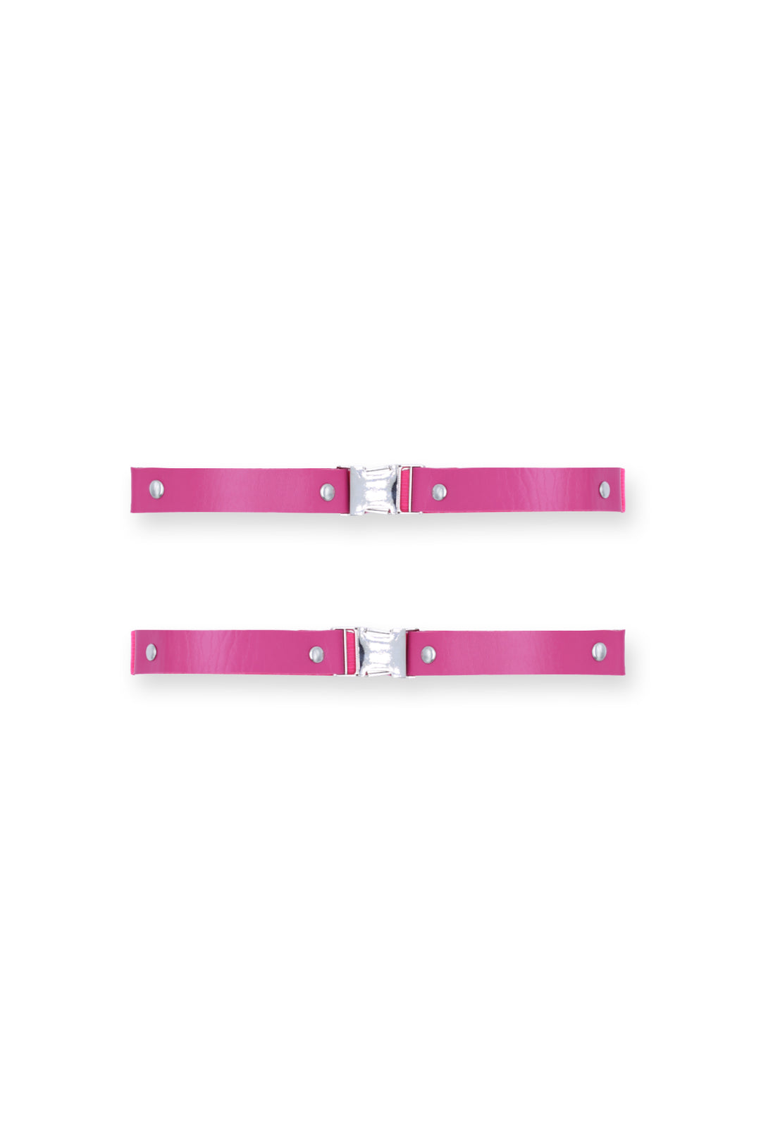 Vegan Leather Snap Buckle Leg Bands - Pink