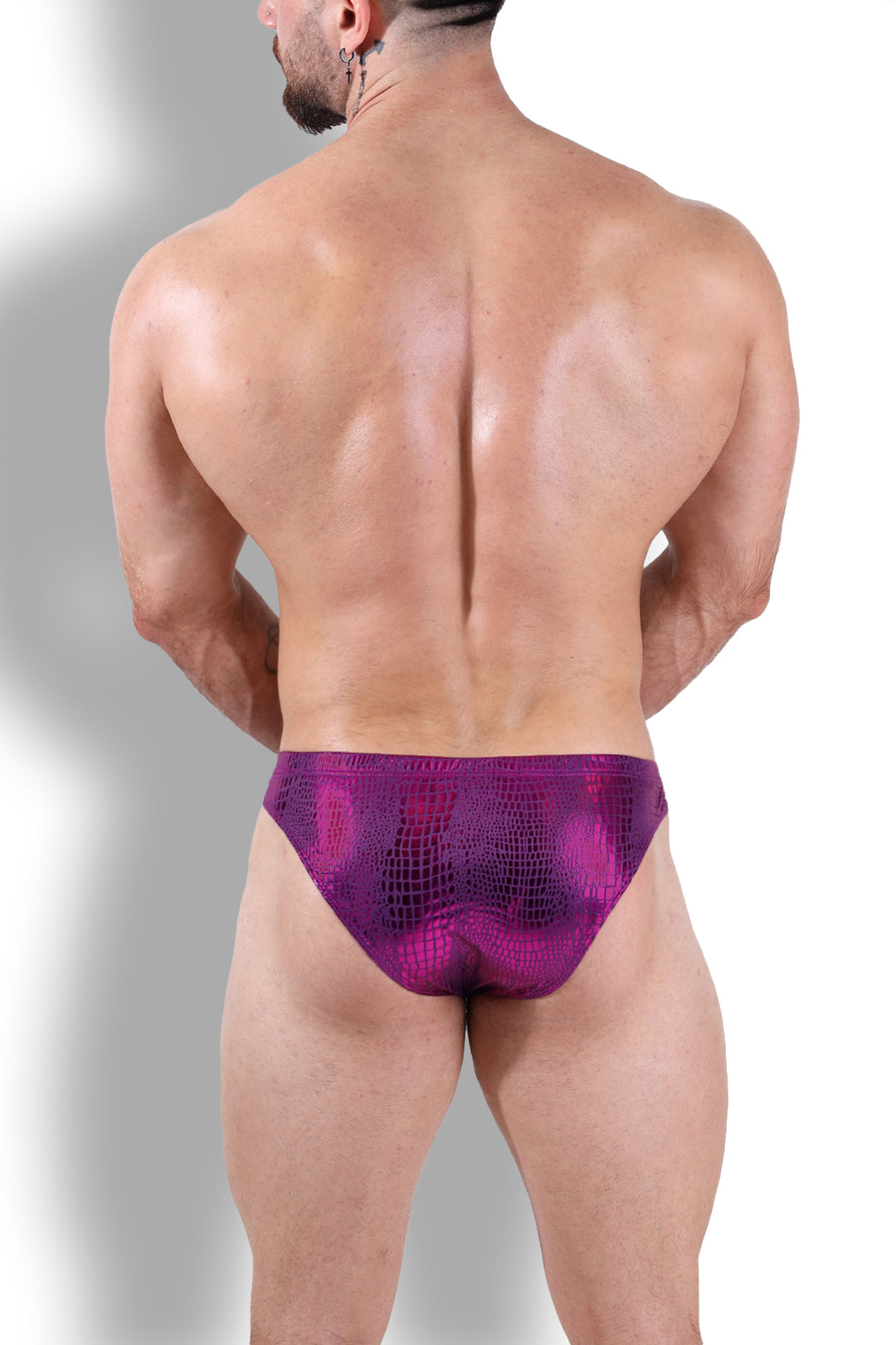 Nocturnal Brief with Bulge Pouch - Hot Pink Croc