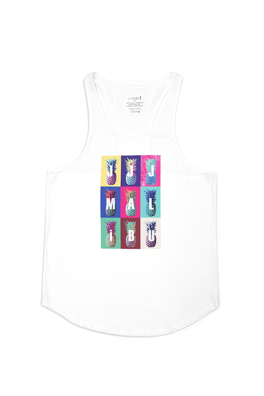 Feel Me Scoop Bottom Tank - Multicolor Pineapple - JJ Malibu 